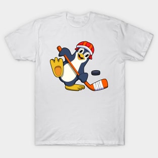 Penguin at Ice hockey with Ice hockey stick & Cap T-Shirt